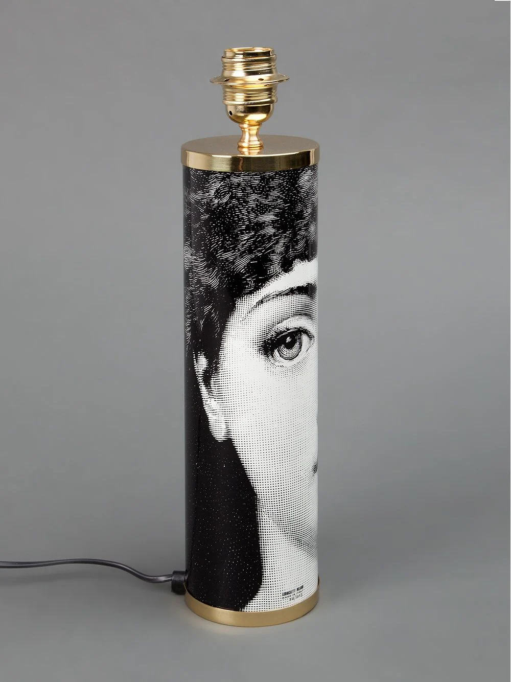 Fornasetti Cylindrical Lamp Base Viso Black/White - Image 2