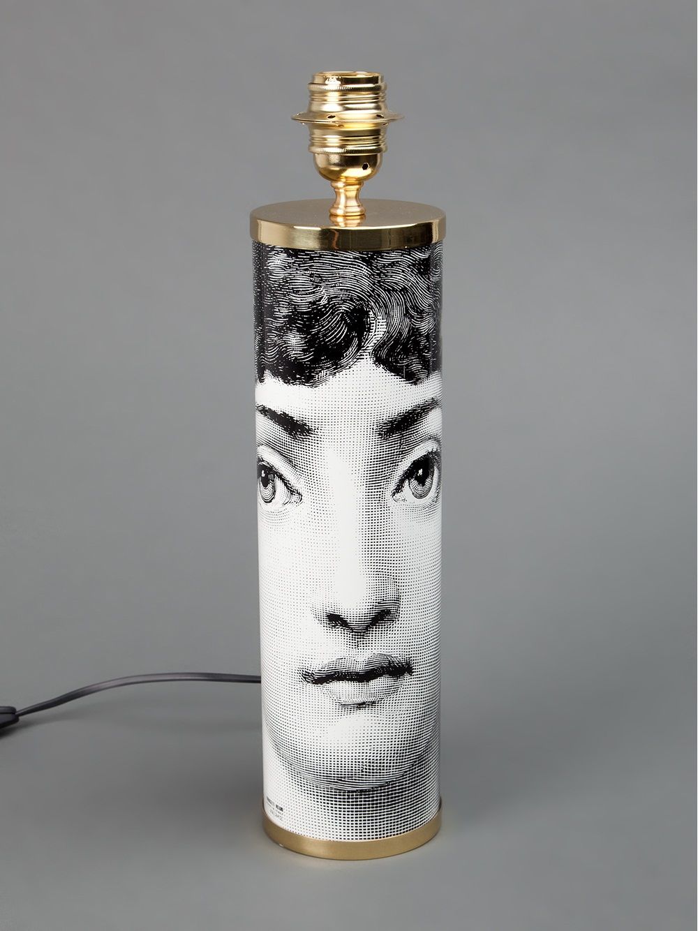 Fornasetti Cylindrical Lamp Base Viso Black/White - Image 4