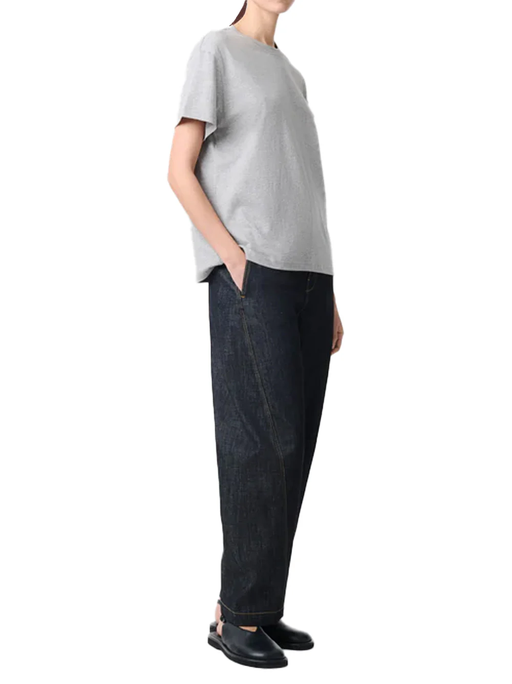 Studio Nicholson marine T-Shirt Grey Marl - Image 4