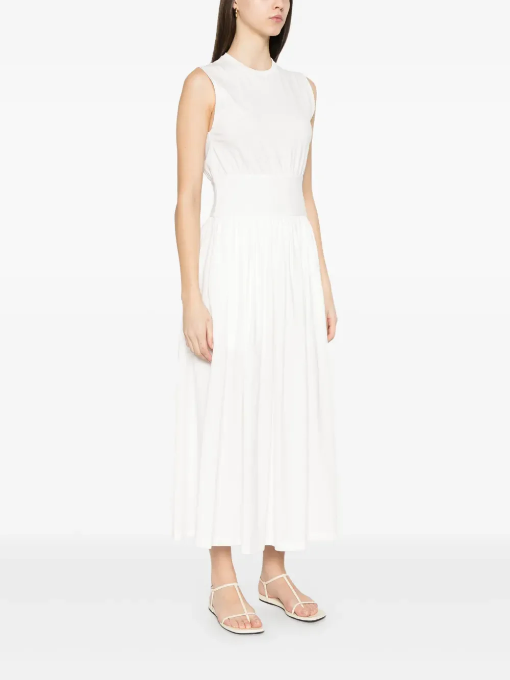 Toteme Sleeveless Cotton Dress Off-White - Image 3