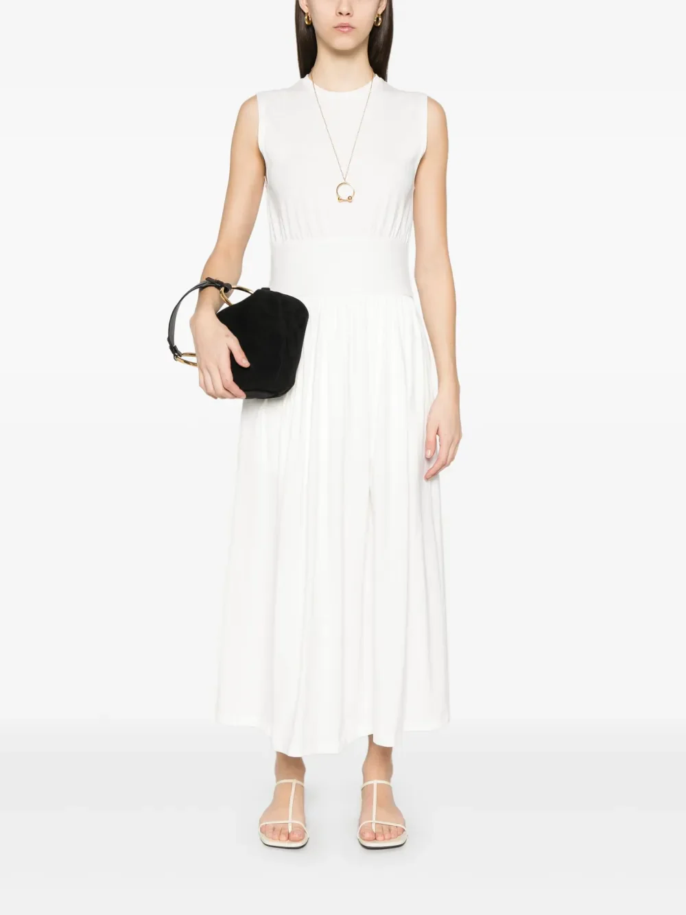 Toteme Sleeveless Cotton Dress Off-White - Image 4