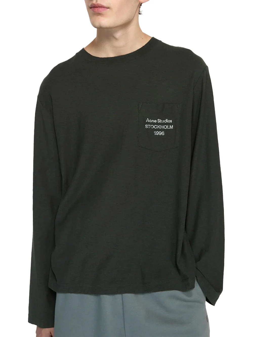 Acne Studios Unisex 1996 Logo Pocket T-Shirt Faded Black - Image 4