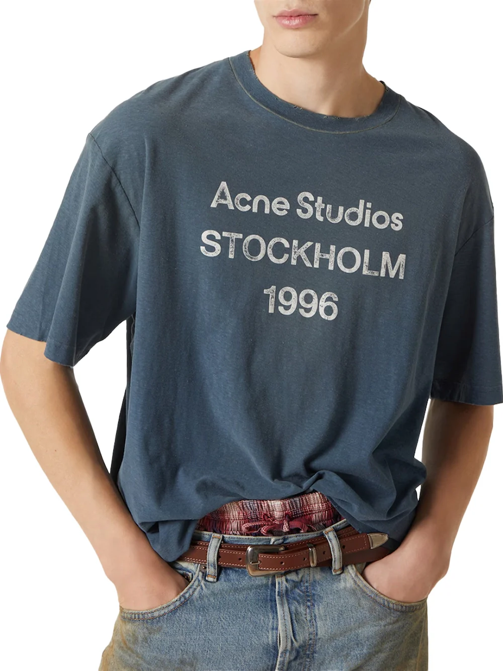 Acne Studios Unisex 1996 Logo T-Shirt Deep Blue - Image 4