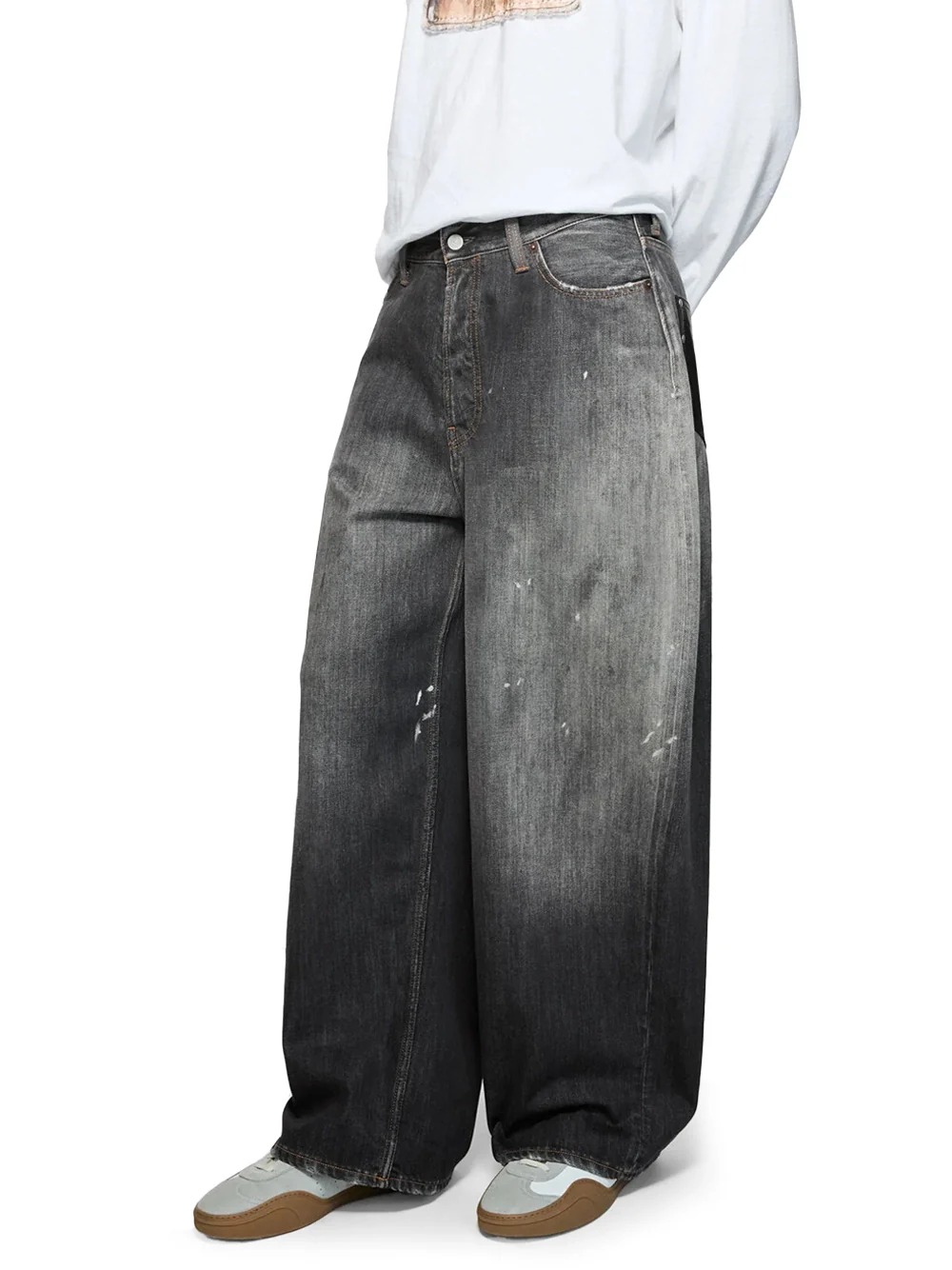 Acne Studios Unisex 2023 U Super Baggy Jeans Black - Image 6