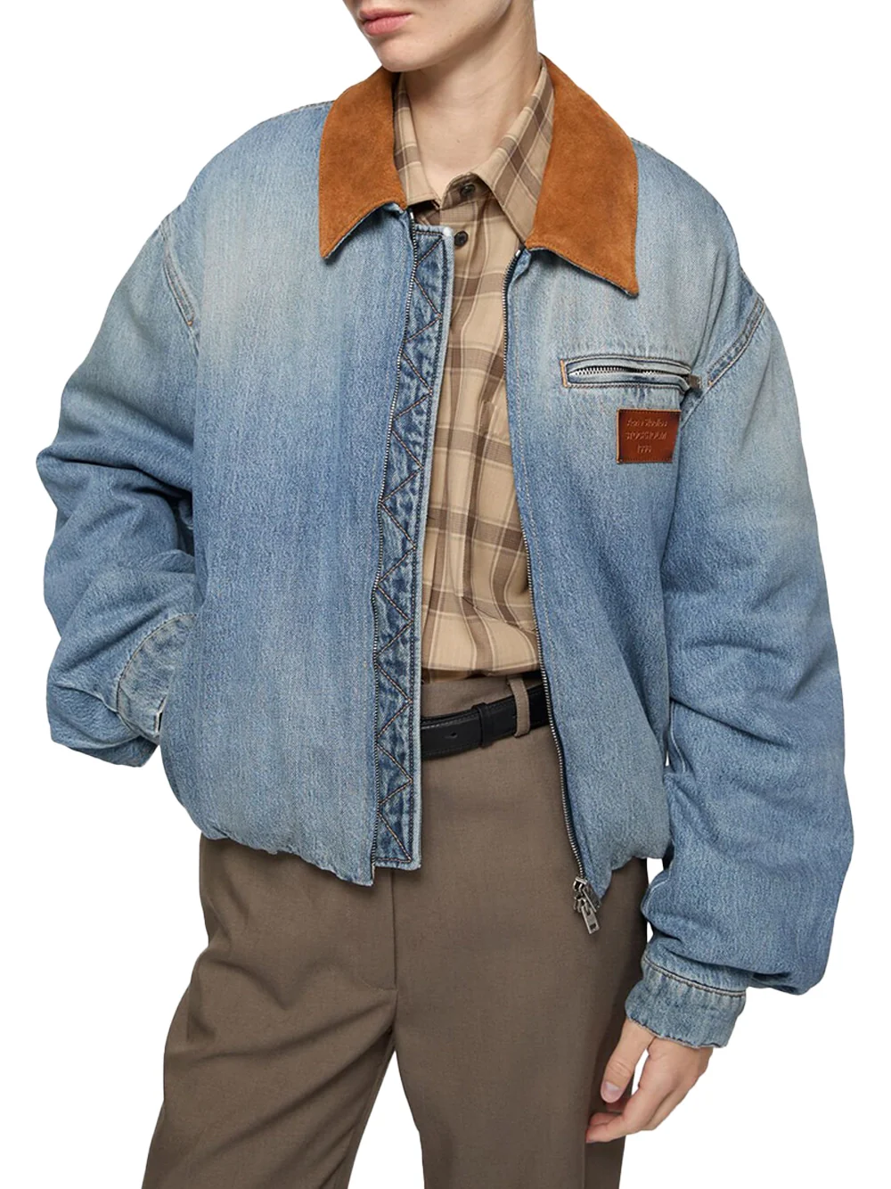 Acne Studios Women Denim Bomber Jacket Mid Blue - Image 5