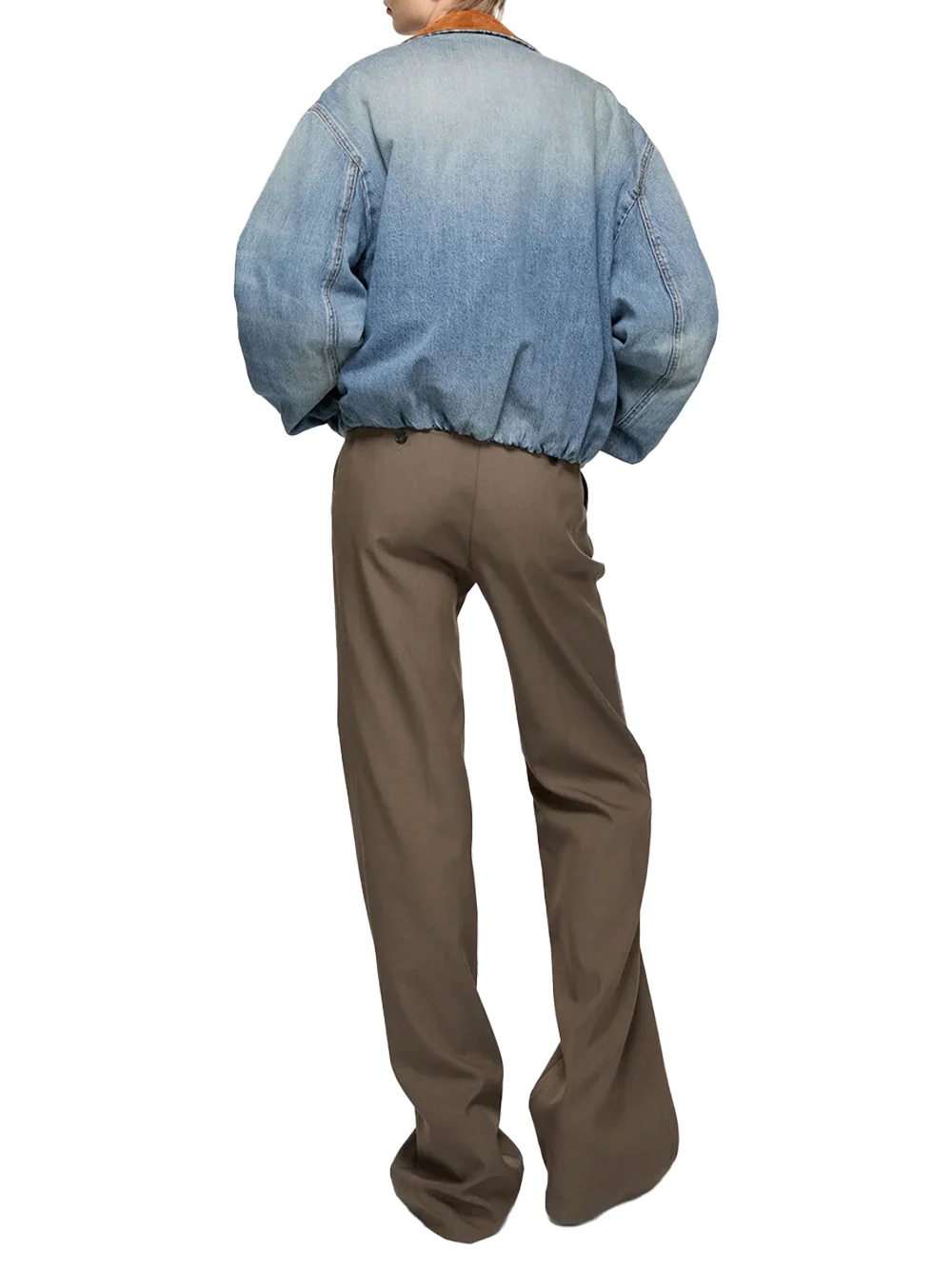 Acne Studios Women Denim Bomber Jacket Mid Blue - Image 7