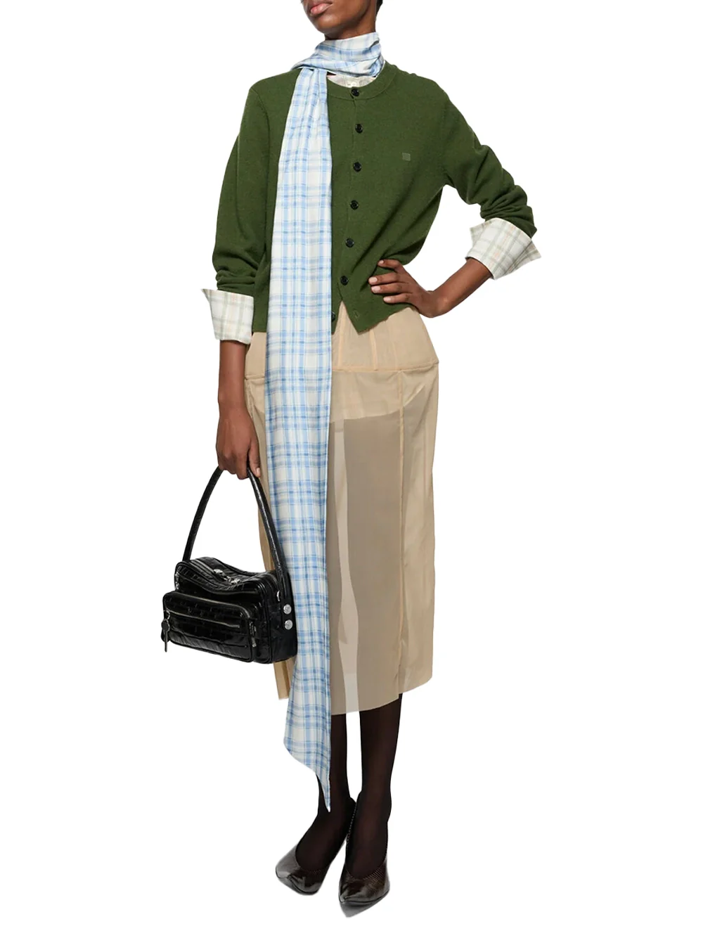 Acne Studios Women Fitted Cardigan Bottle Green - Image 3