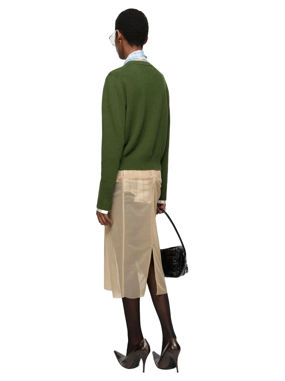 Acne Studios Women Fitted Cardigan Bottle Green - Image 5