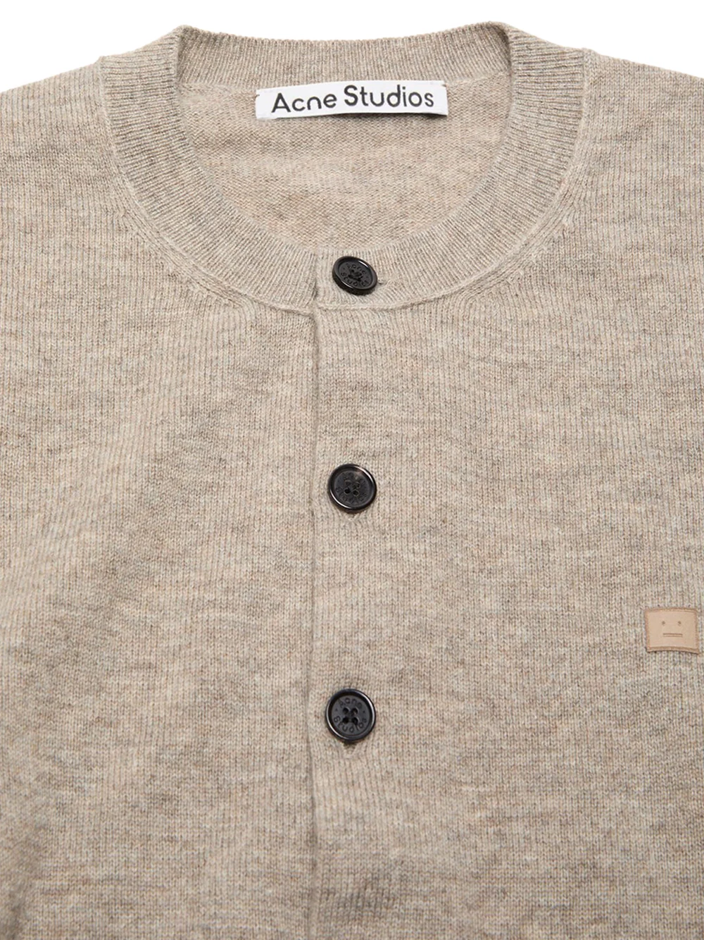 Acne Studios Women Fitted Cardigan Greige Melange - Image 4