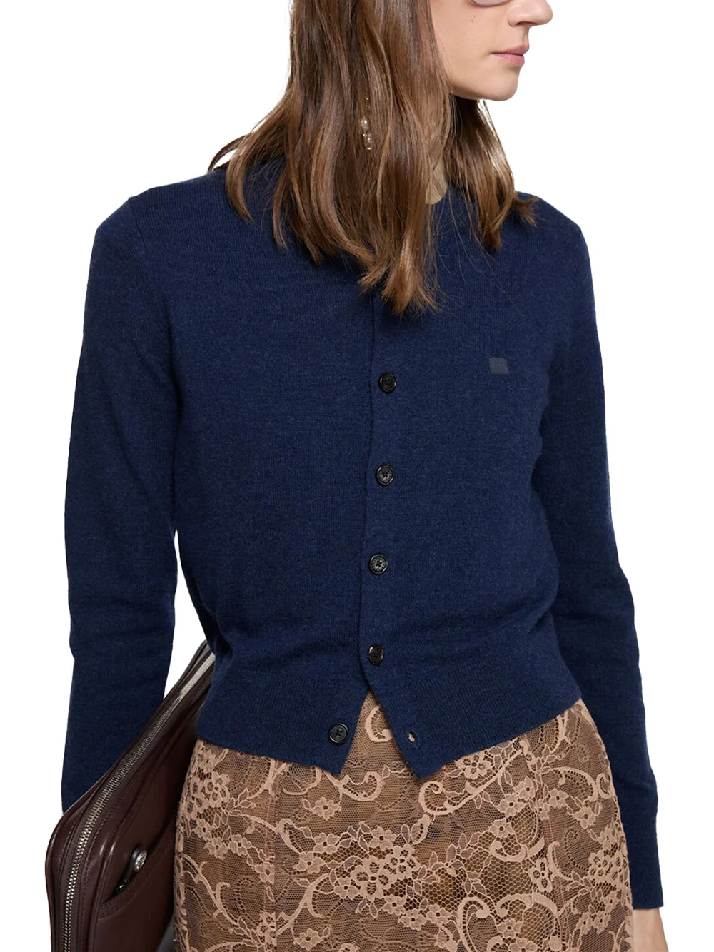 Acne Studios Women Fitted Cardigan Navy Melange - Image 4