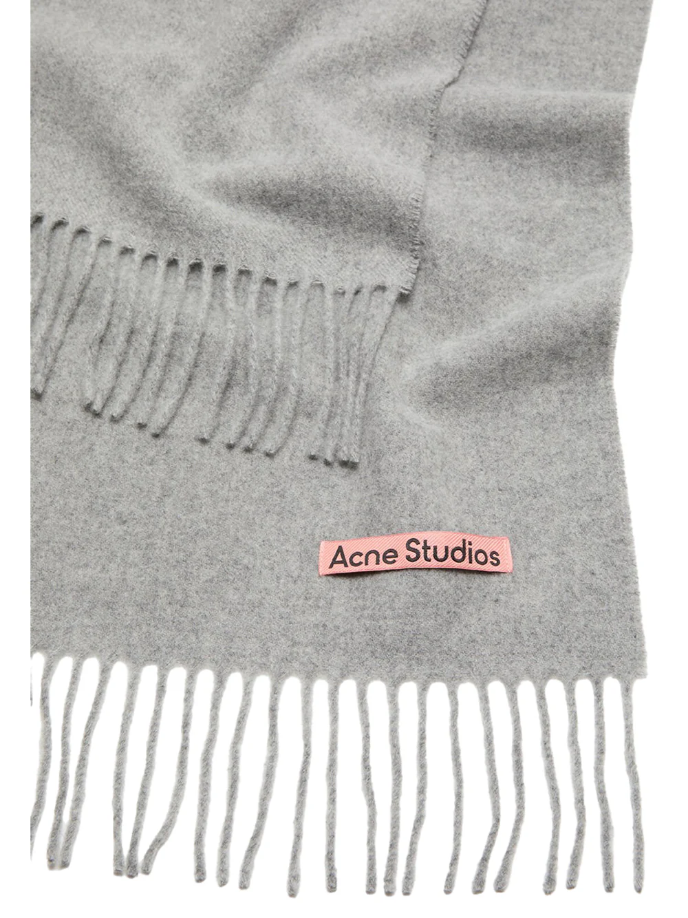 Acne Studios Unisex Fringe Wool Narrow Scarf grey - Image 4