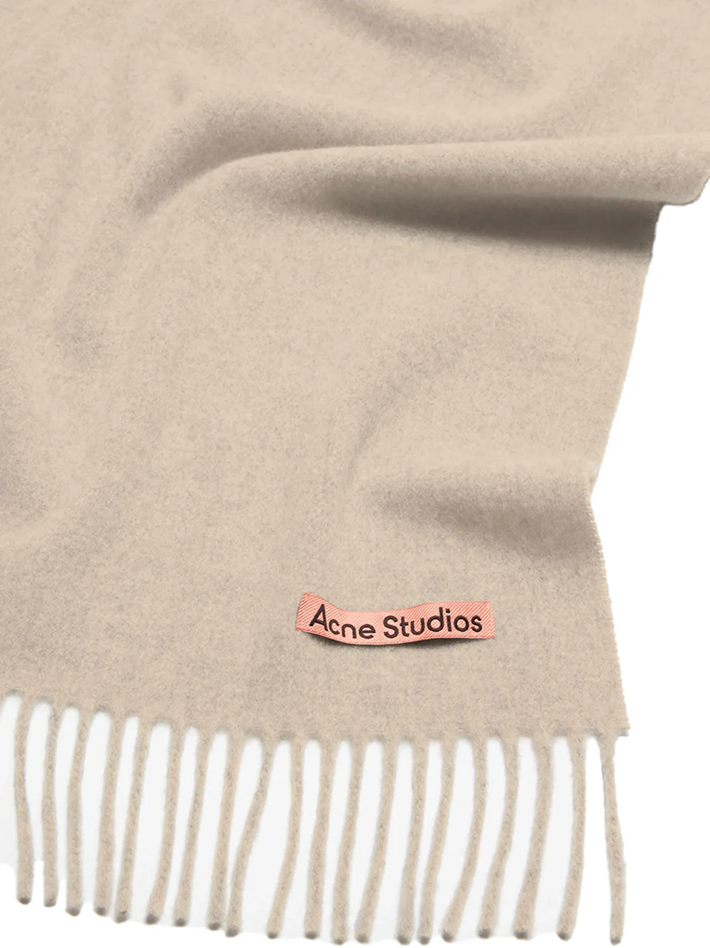 Acne Studios Unisex Fringe Wool Narrow Scarf Oatmeal - Image 5