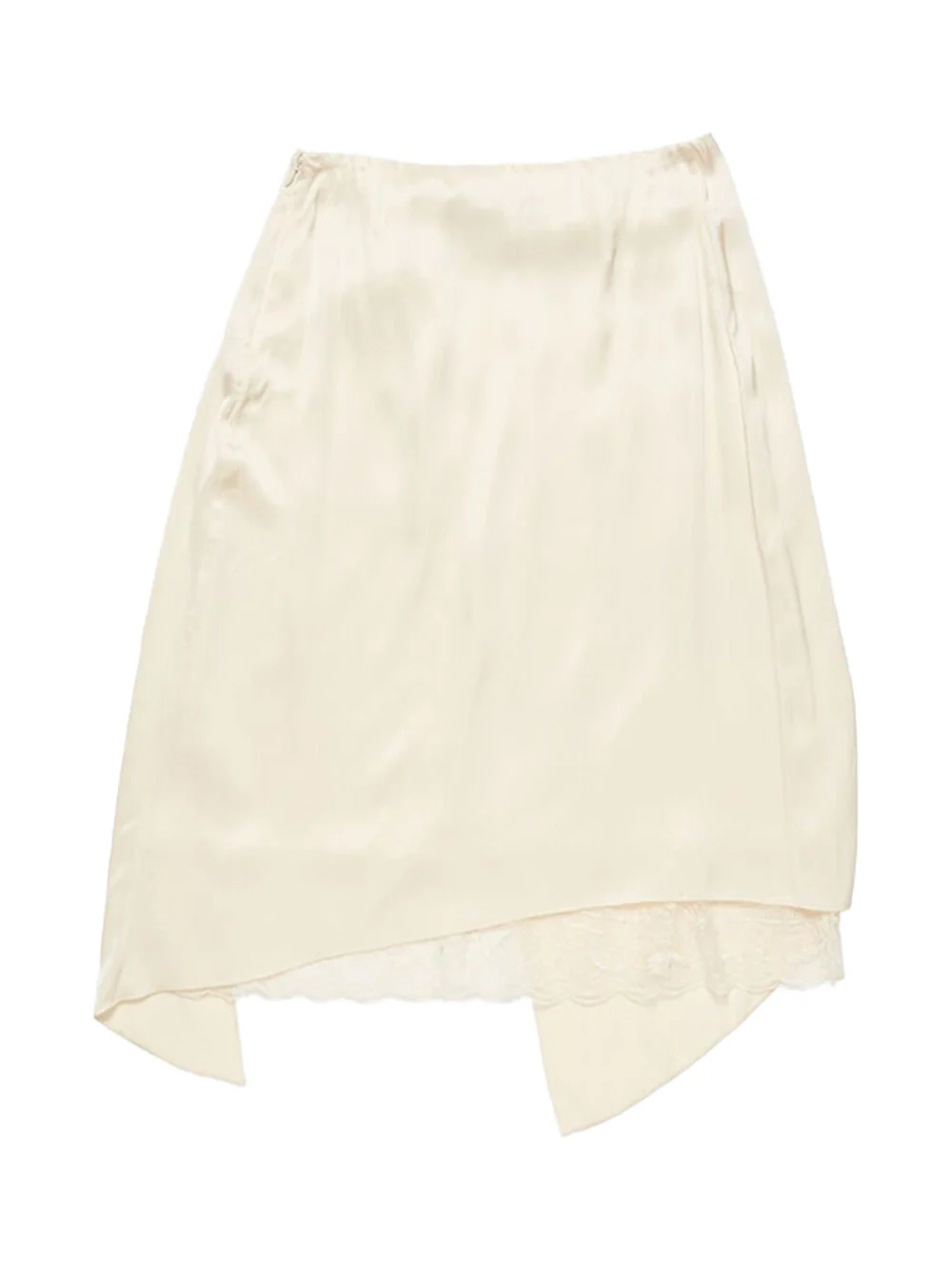 Acne Studios Layered Satin Skirt Cream White - Image 2