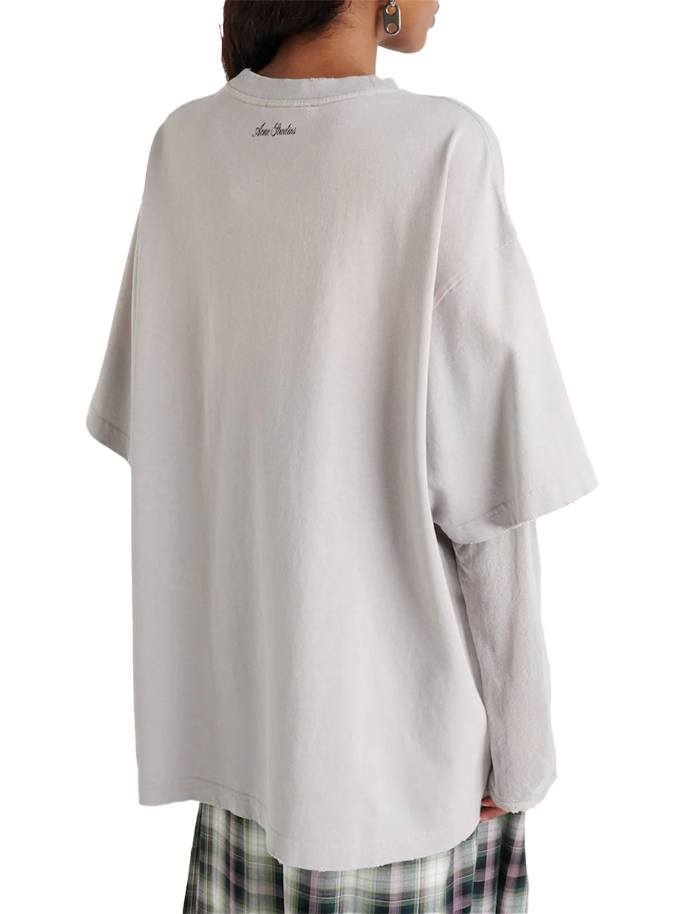 Acne Studios Women Layered T-Shirt Light Grey - Image 6