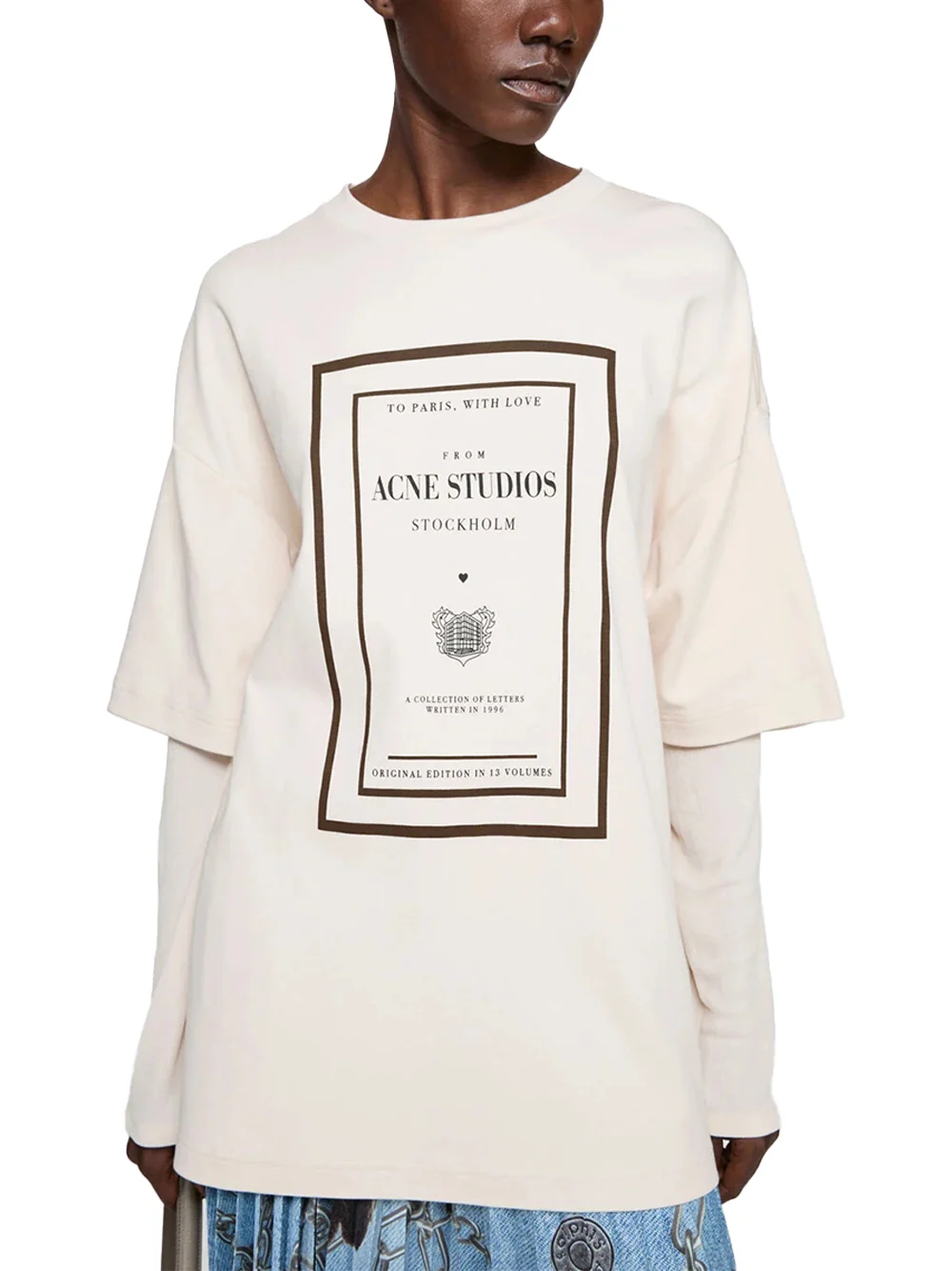 Acne Studios Women Layered T-Shirt Warm Beige - Image 4