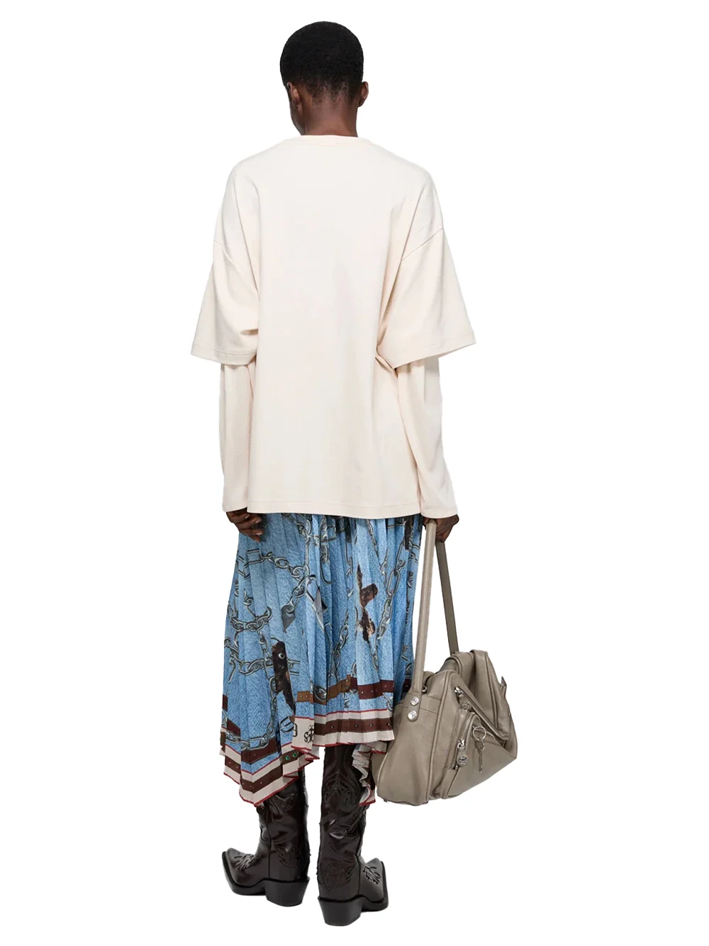 Acne Studios Women Layered T-Shirt Warm Beige - Image 6