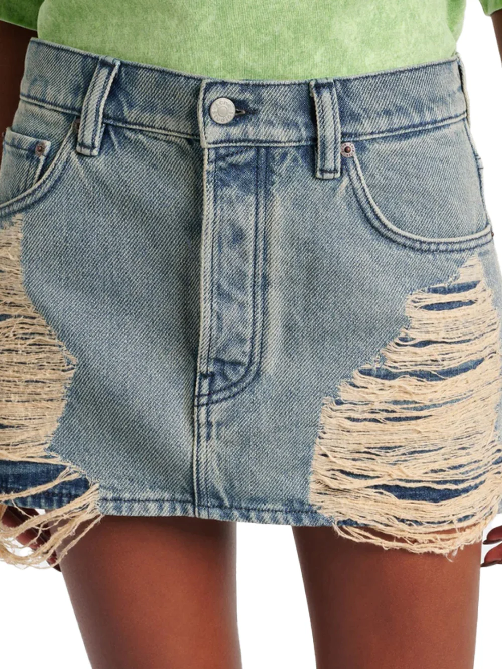 Acne Studios Women Macaria Denim Mini Skirt Blue - Image 5