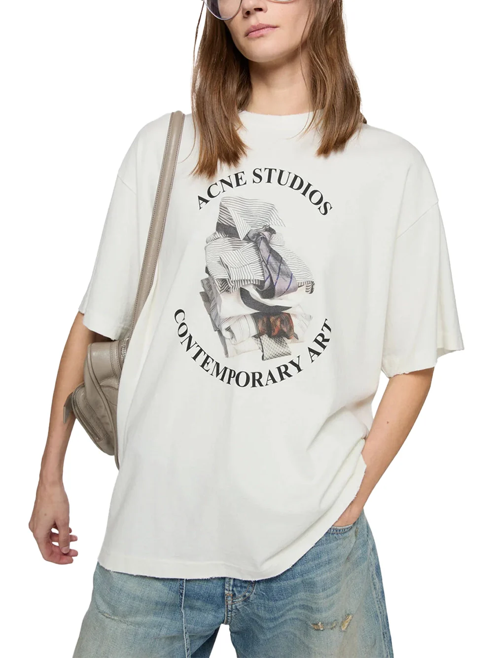 Acne Studios Women Printed T-Shirt Off-white - Image 4