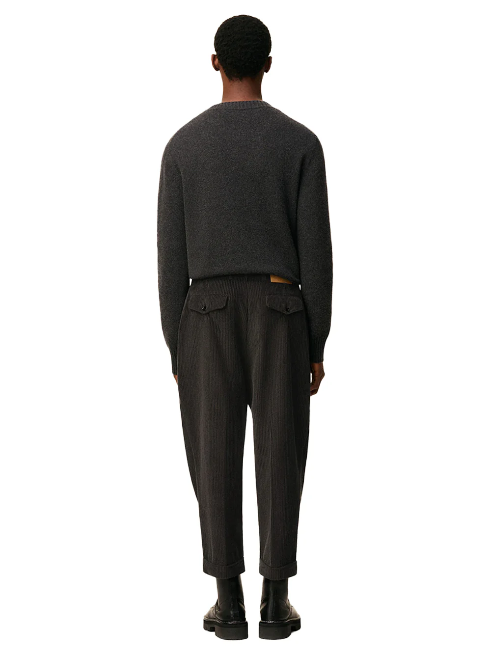 Ami Paris Cotton Carrot Oversized Trousers Anthracite - Image 5