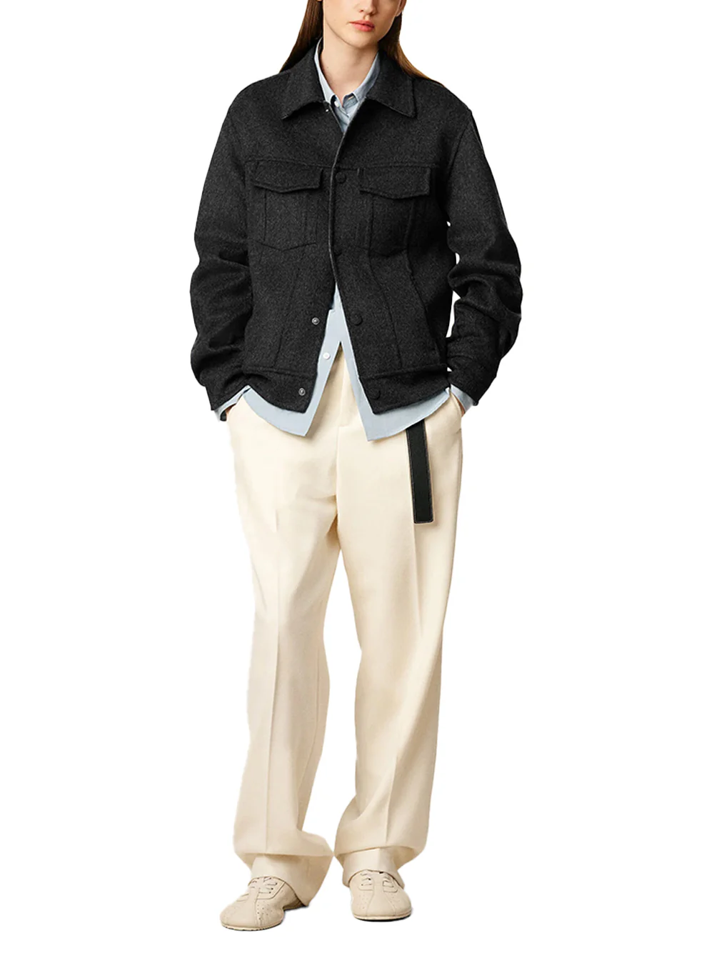 Ami Paris trucker jacket Anthracite - Image 3