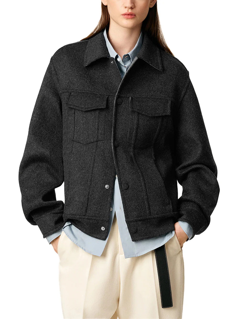 Ami Paris trucker jacket Anthracite - Image 4