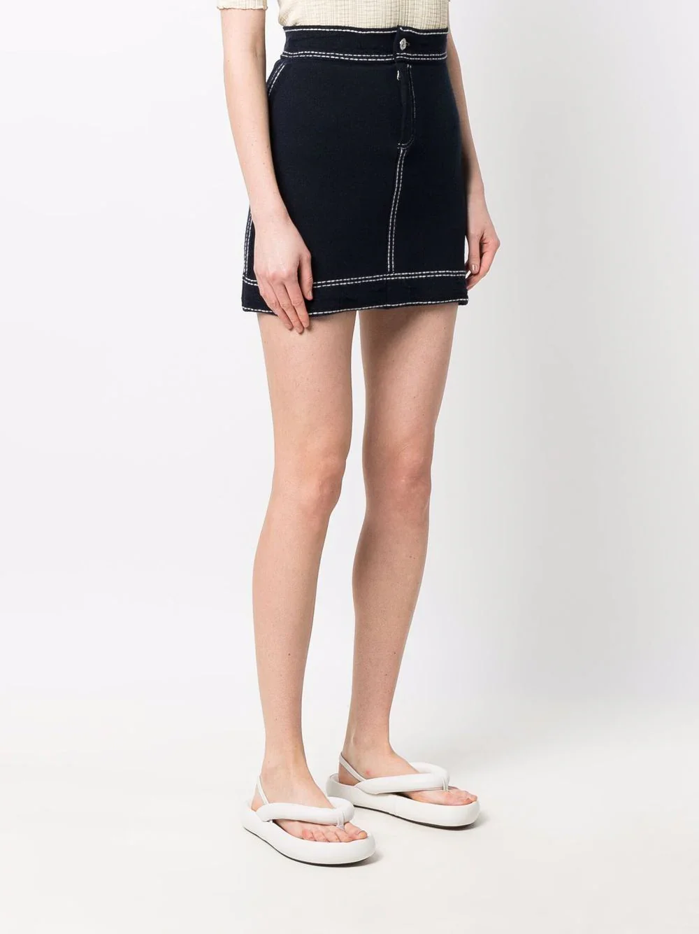 BARRIE contrast-stitching denim mini skirt - Image 3