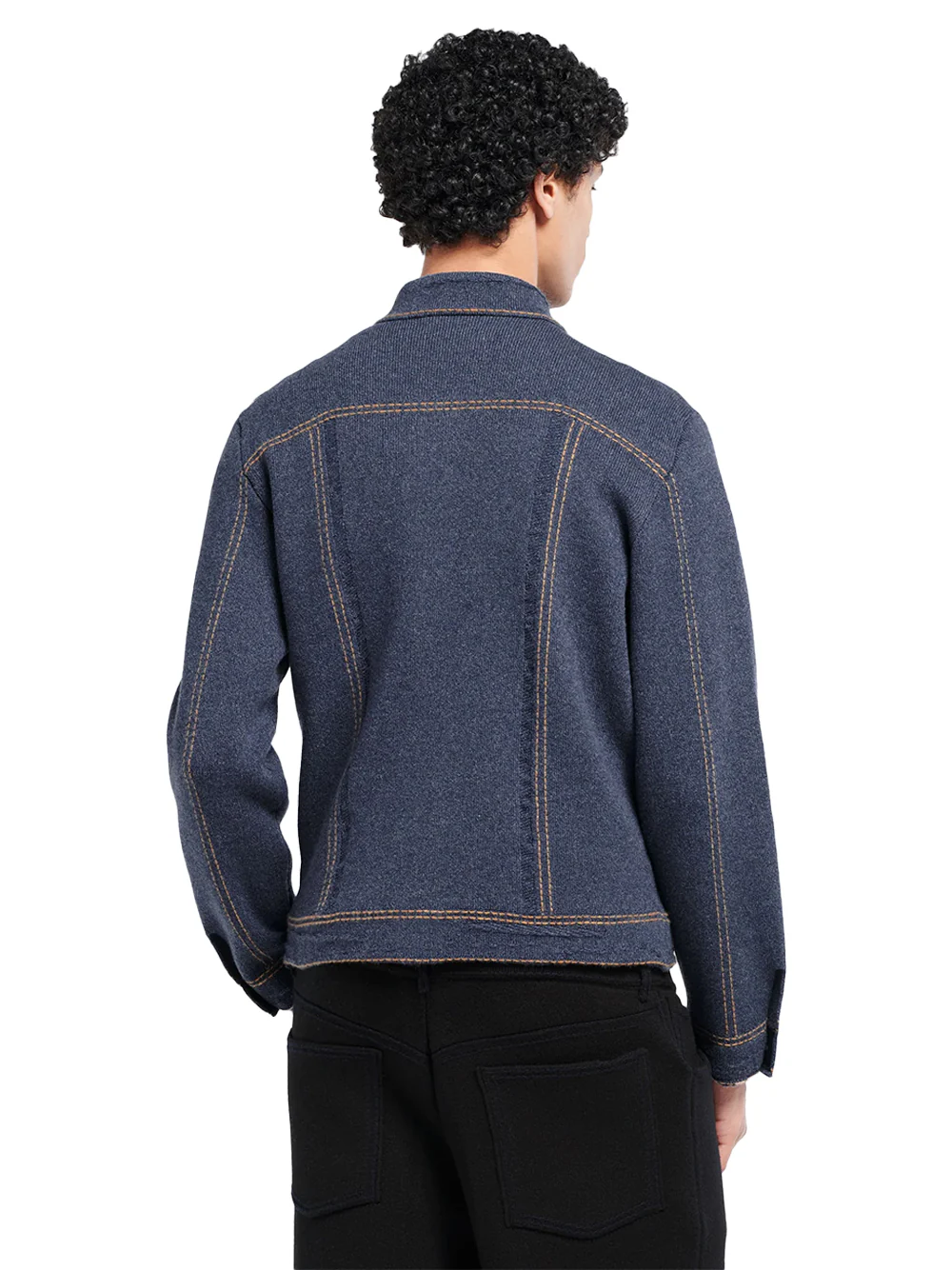 Barrie denim cashmere cotton jacket Blue - Image 6
