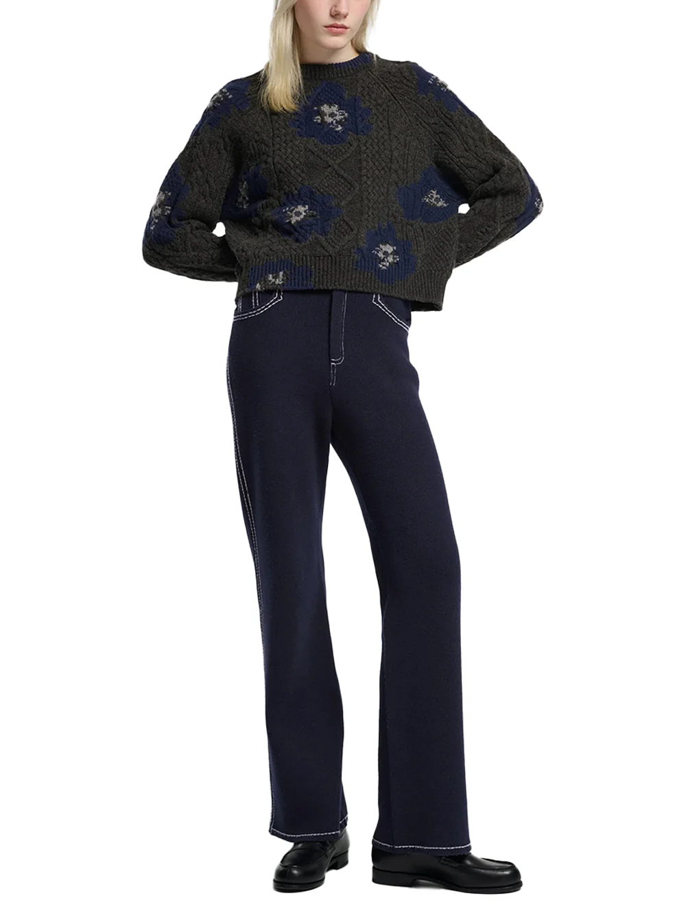 Barrie floral jumper Charcoal - Image 2