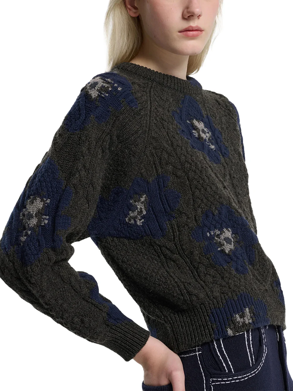 Barrie floral jumper Charcoal - Image 3