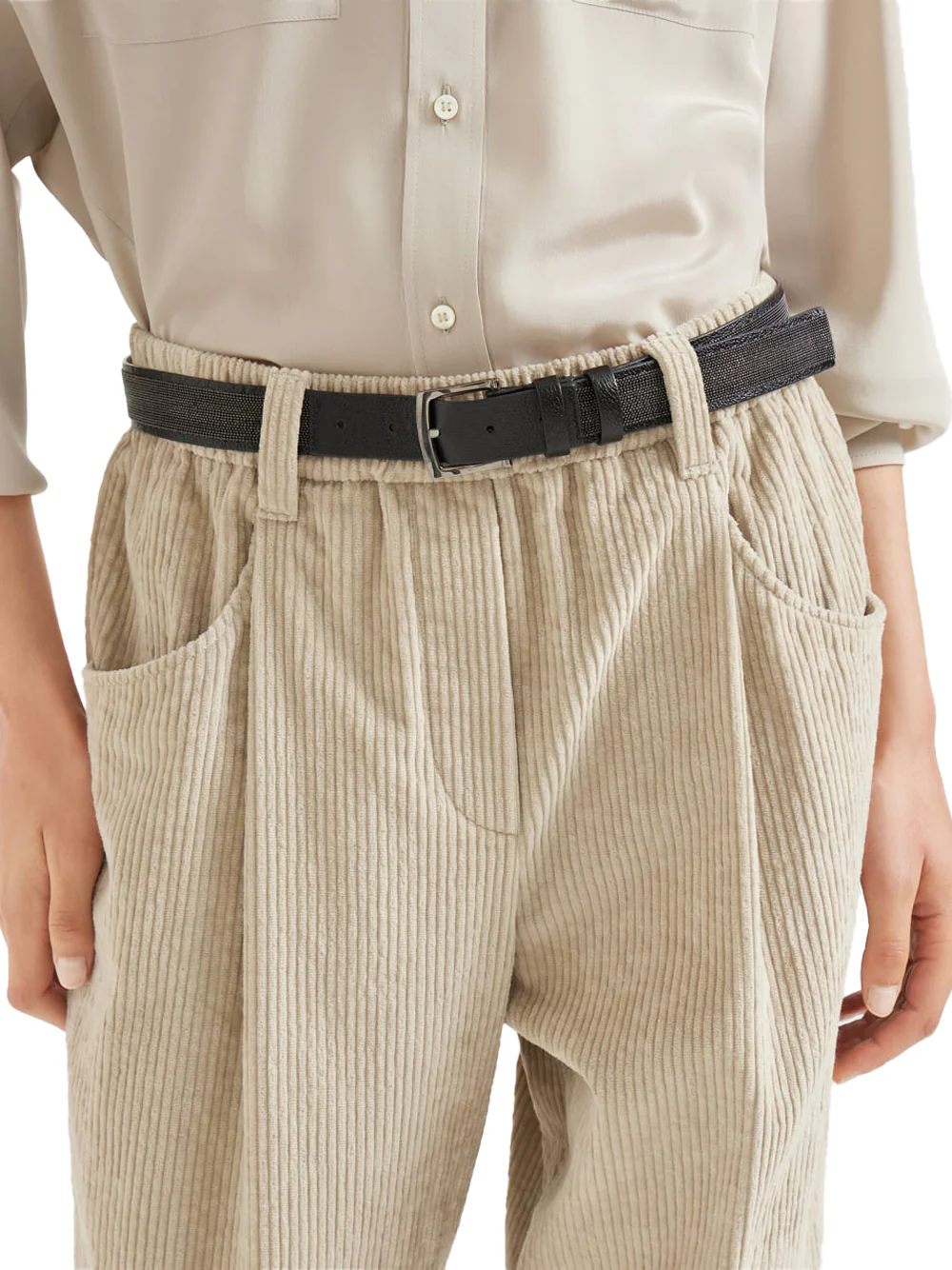 Brunello Cucinelli Women corduroy trousers Cool beige - Image 5