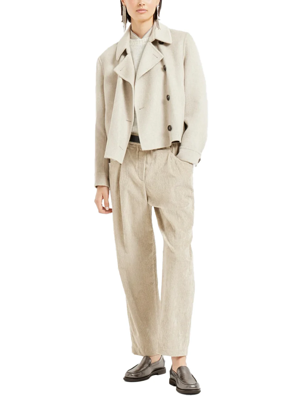 Brunello Cucinelli Women corduroy trousers Cool beige - Image 6