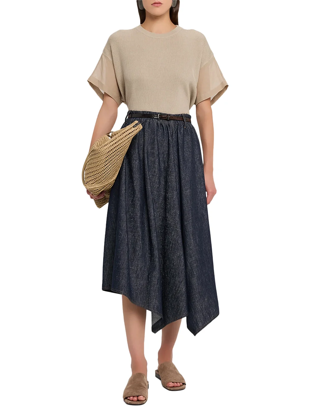 Brunello Cucinelli Denim Skirt Blue - Image 2