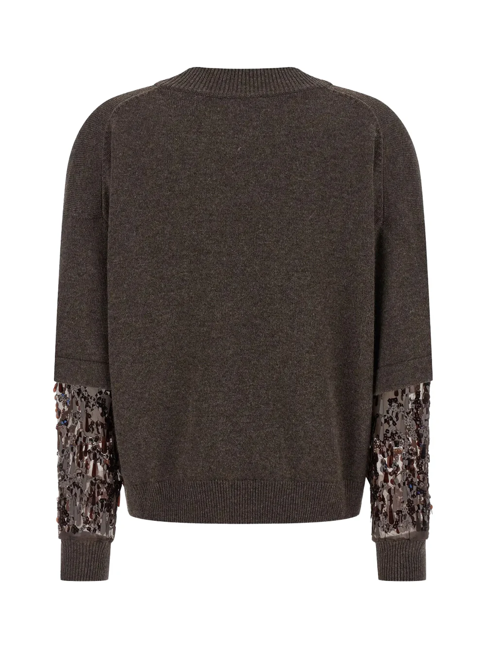 Brunello Cucinelli Women embellished cashmere sweater Brown - Image 3