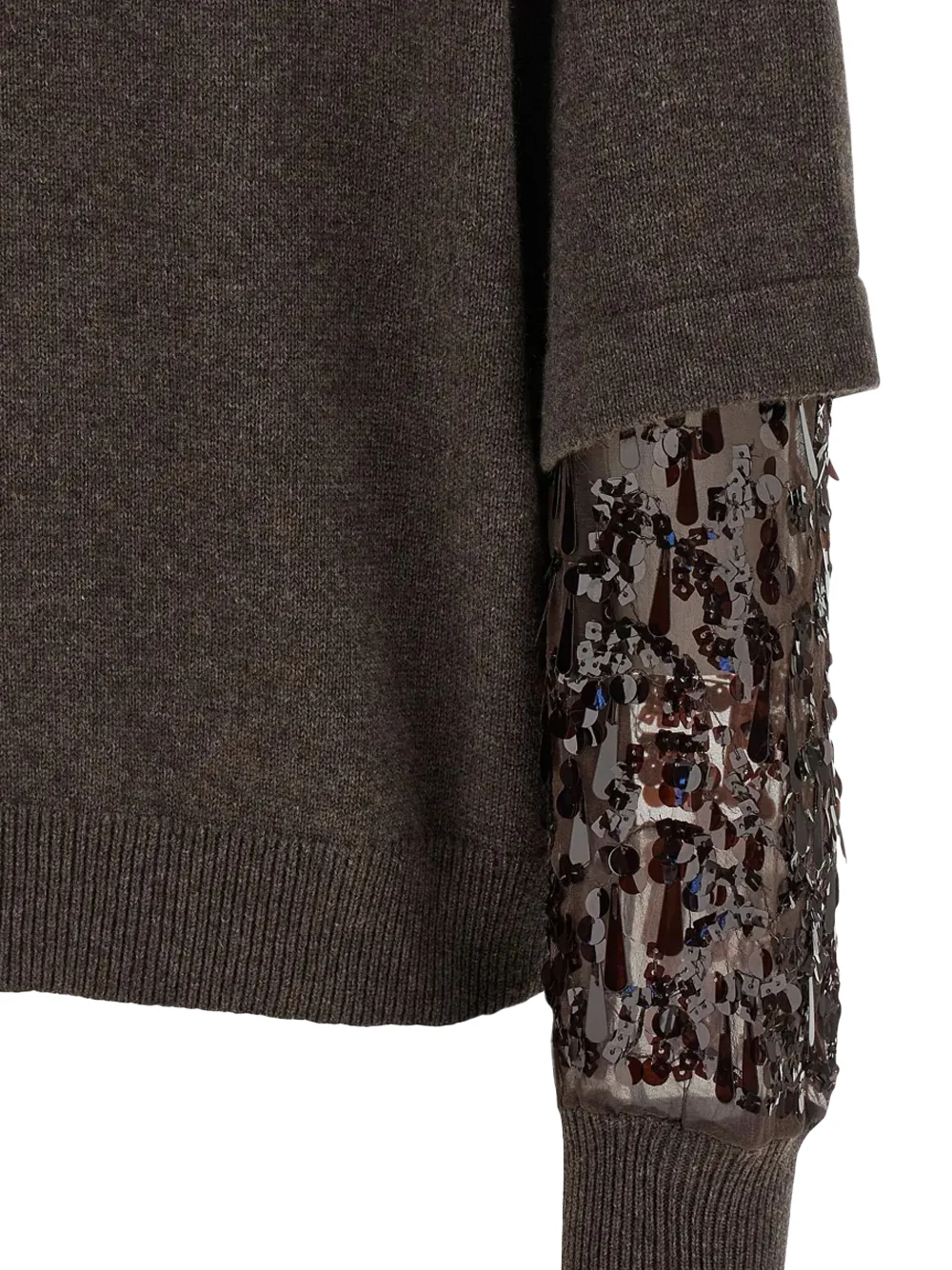 Brunello Cucinelli Women embellished cashmere sweater Brown - Image 5