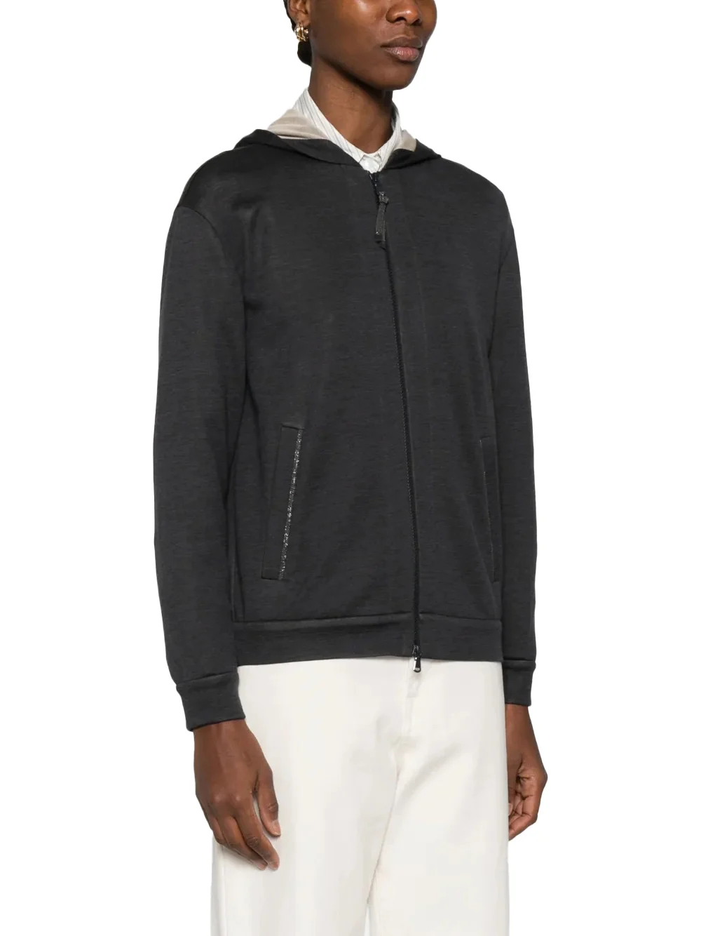 Brunello Cucinelli Hooded Sweatshirt Grey - Image 3