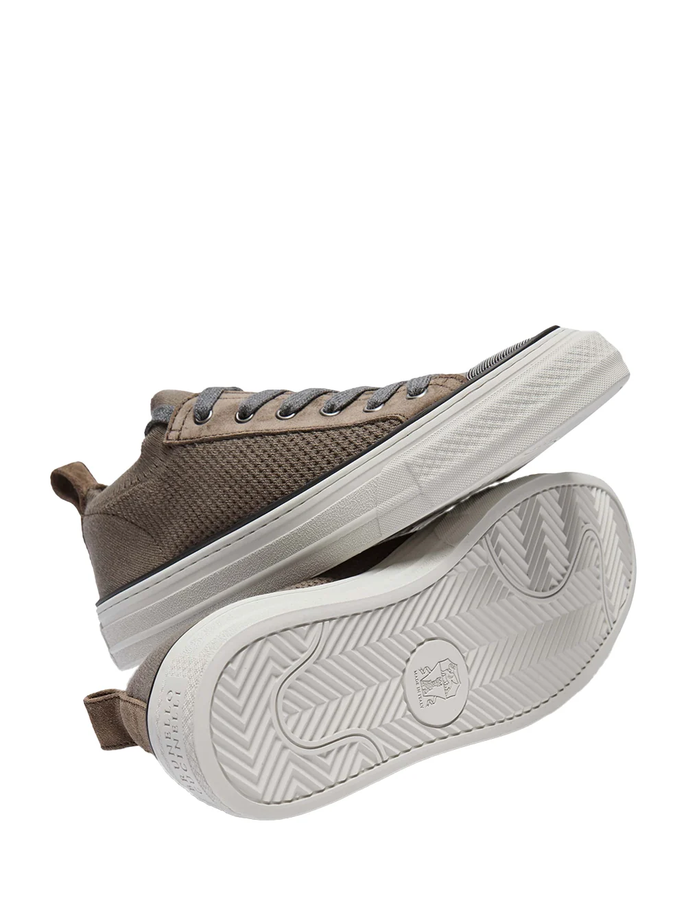 Brunello Cucinelli Cotton Knit Sneakers Cocoa - Image 3
