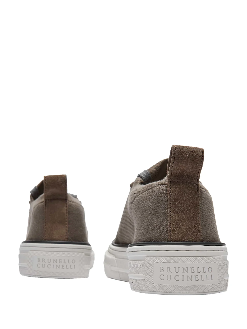 Brunello Cucinelli Cotton Knit Sneakers Cocoa - Image 5