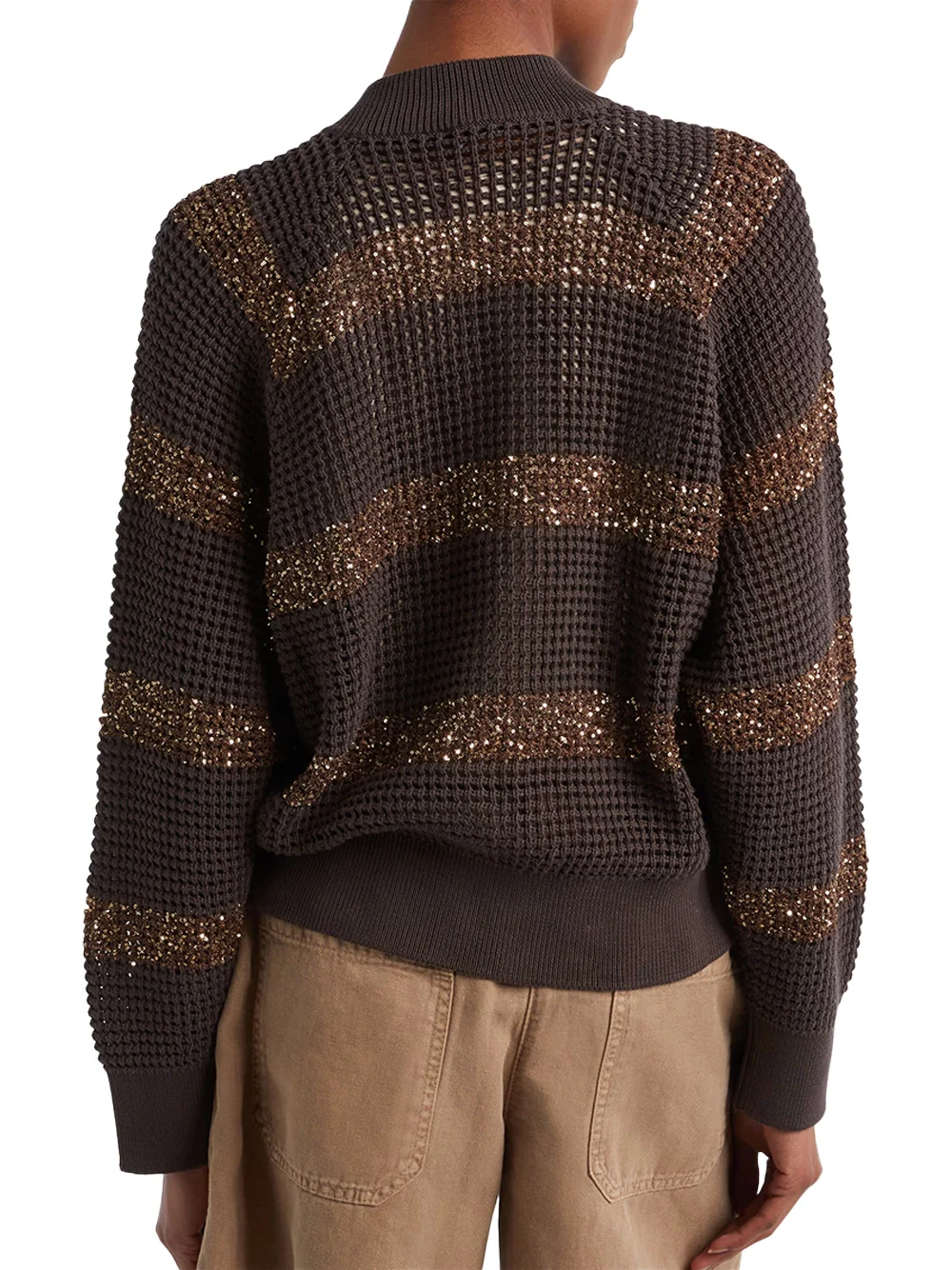Brunello Cucinelli Net Cardigan Brown - Image 5