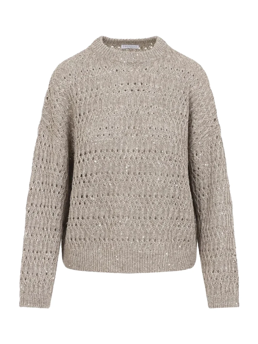 Brunello Cucinelli Open Knit Sweater Taupe