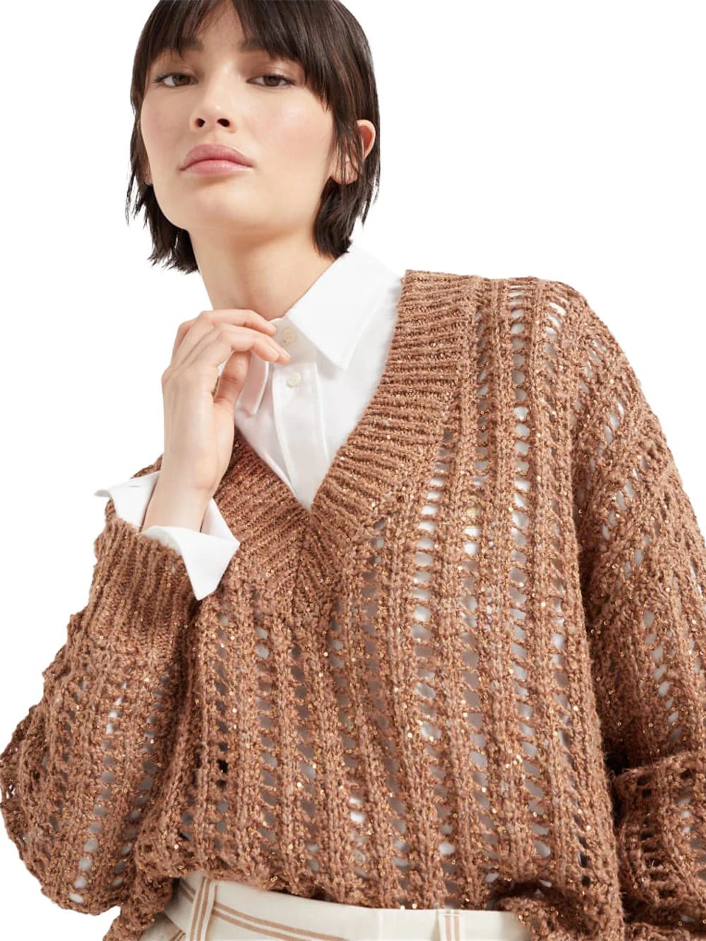 Brunello Cucinelli Women rib Sweater R. brown - Image 5
