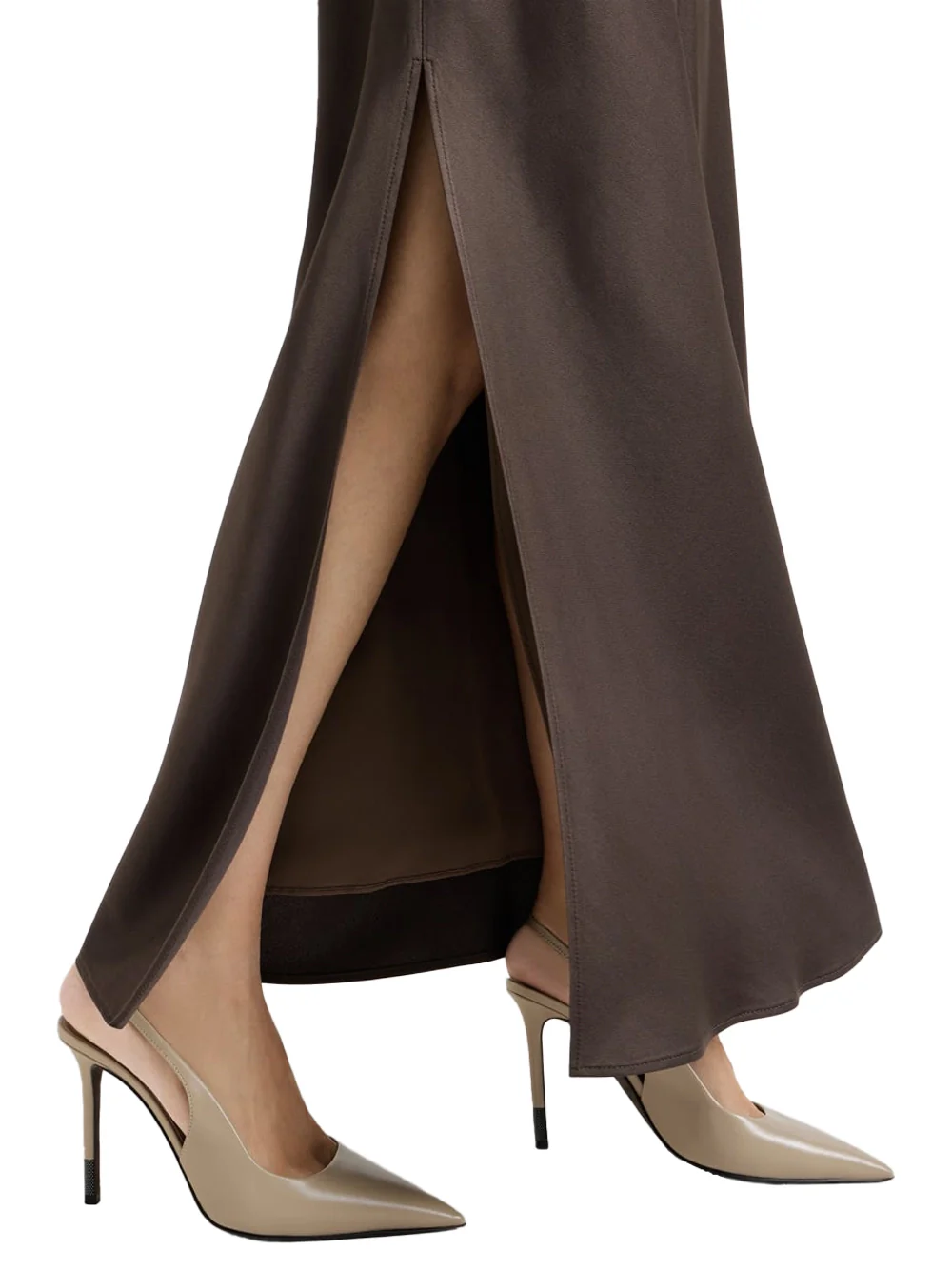 Brunello Cucinelli Satin Skirt Cocoa - Image 4