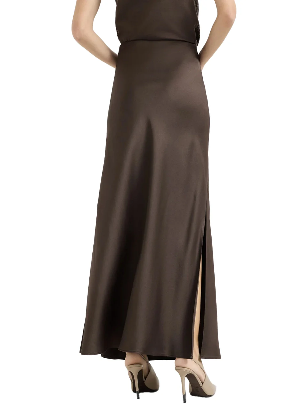 Brunello Cucinelli Satin Skirt Cocoa - Image 5
