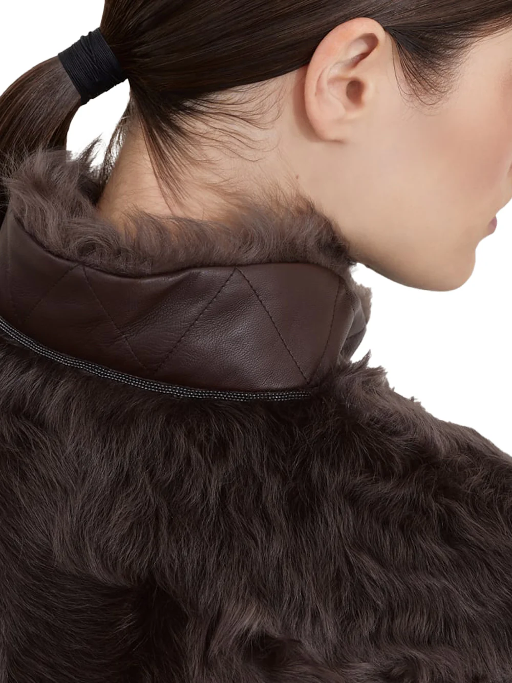 Brunello Cucinelli Women shearling vest Rust brown - Image 7