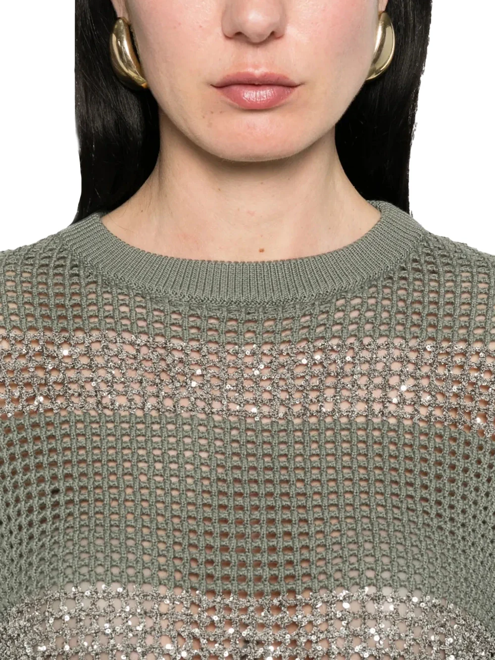 Brunello Cucinelli Short Sleeve Sweater Green - Image 3