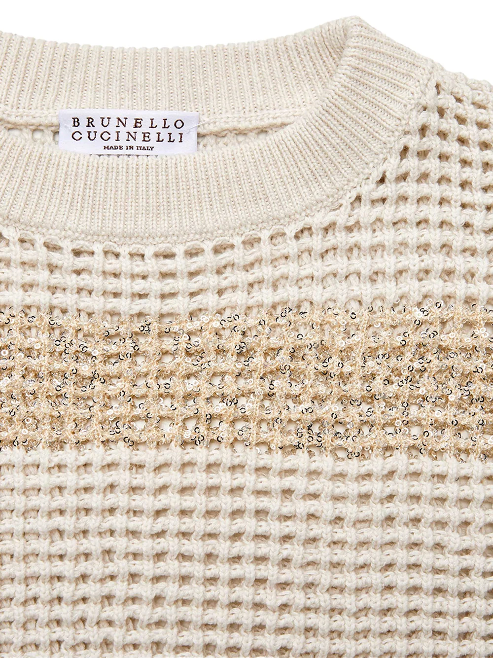 Brunello Cucinelli Short Sleeve Sweater L.beige - Image 3