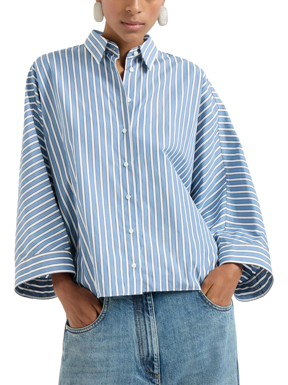 Brunello Cucinelli Stripe Shirt Azure - Image 3