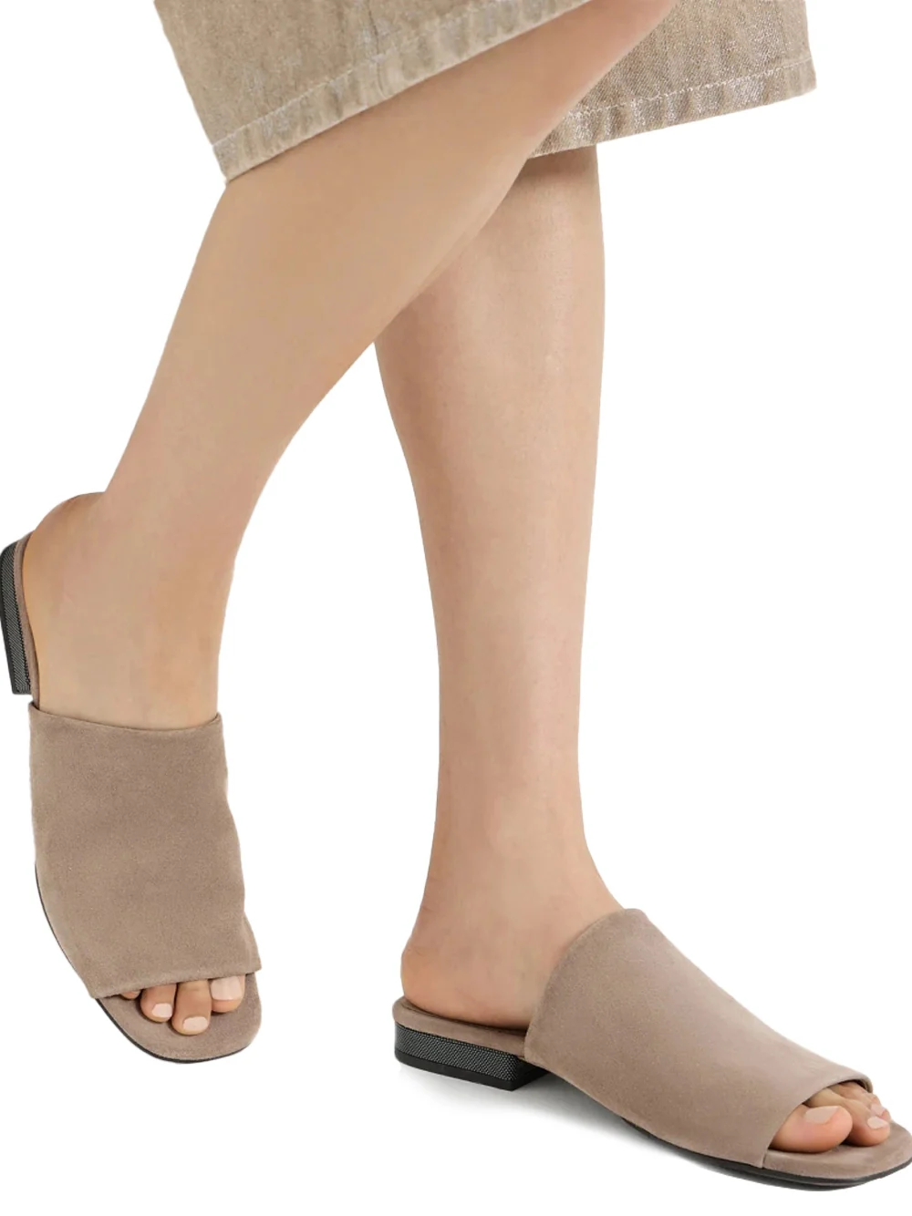 Brunello Cucinelli Suede Mules Brown - Image 3
