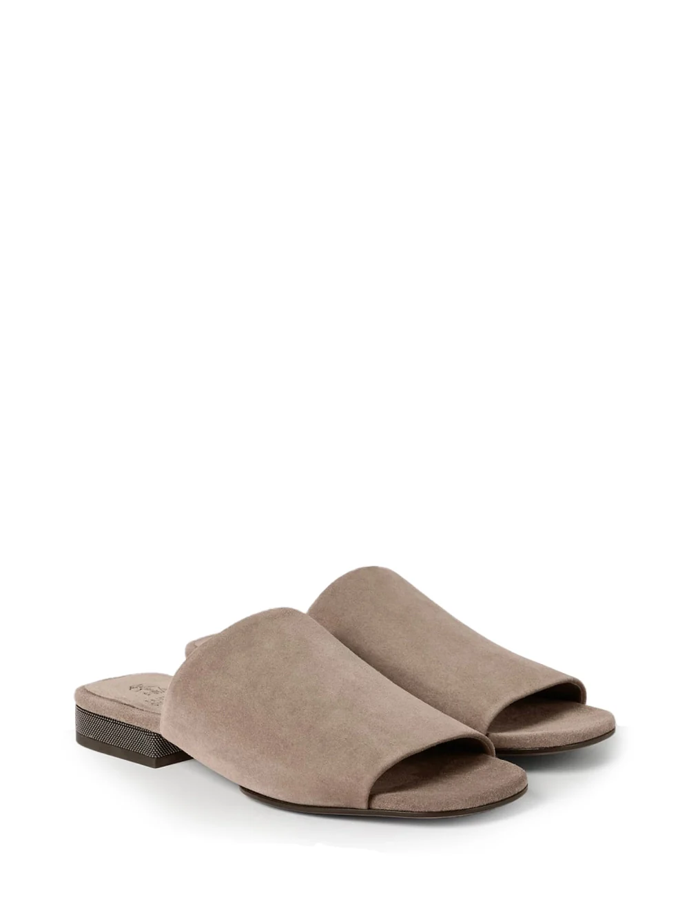 Brunello Cucinelli Suede Mules Brown - Image 4