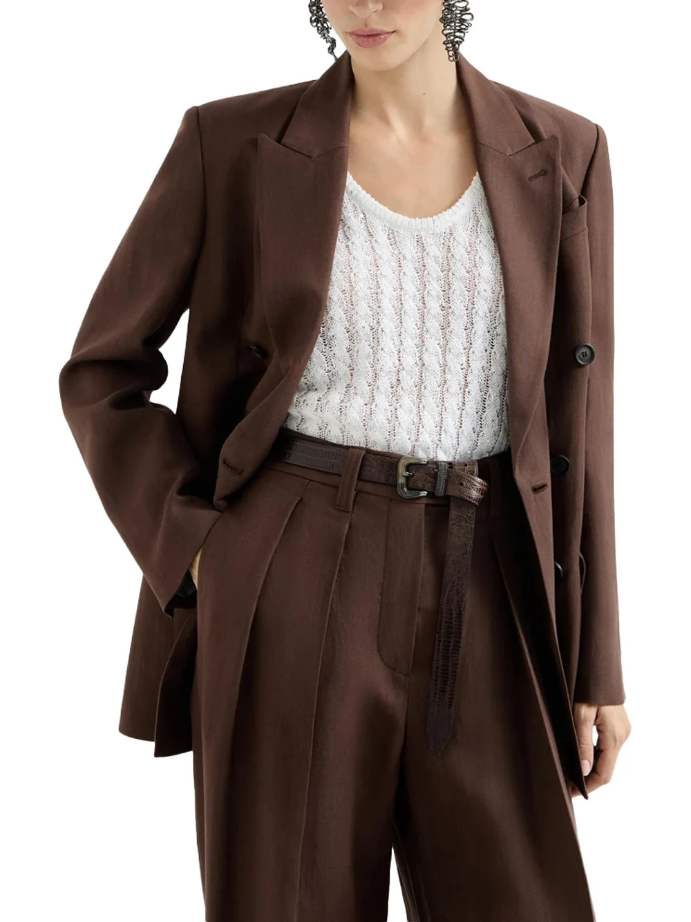 Brunello Cucinelli Twill Blazer Cocoa - Image 4