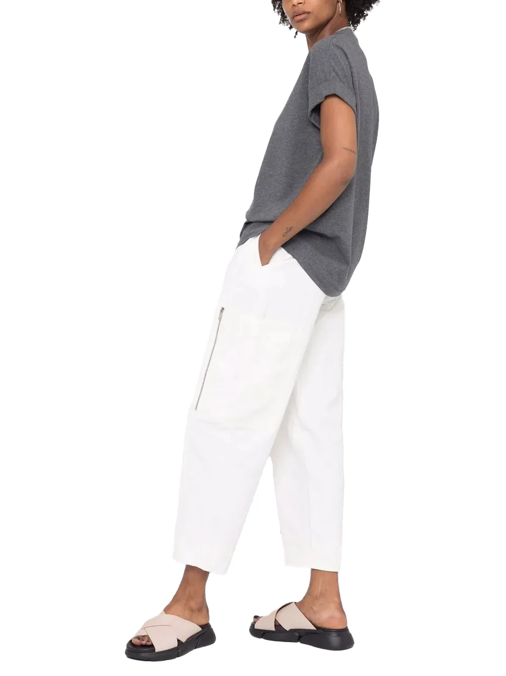 Brunello Cucinelli Women v-neck t-shirt Grey - Image 2